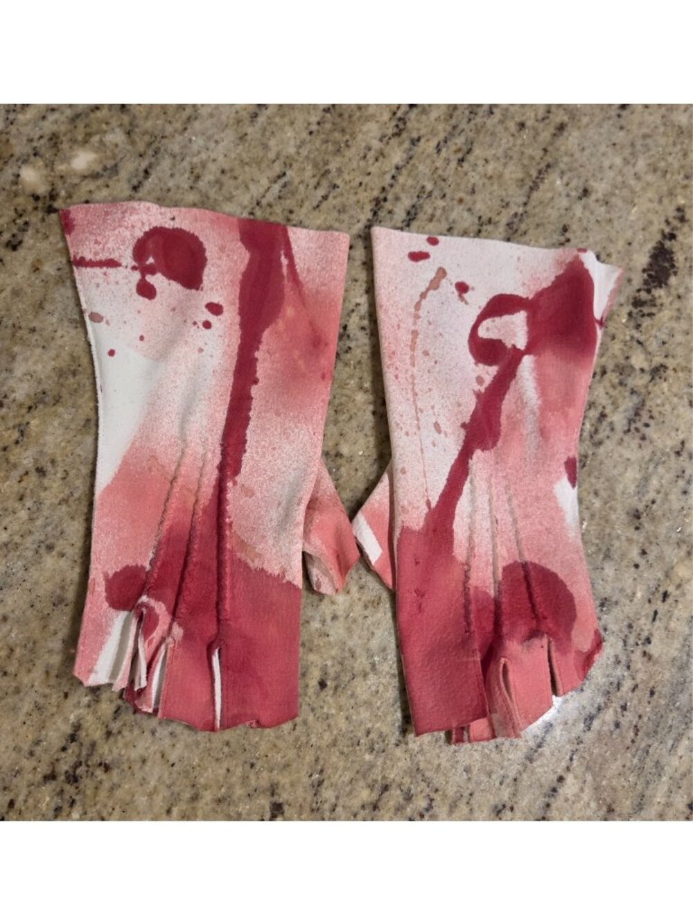 Women's Size XL XXL Fingerless Blood Soaked Stain Spatter Gloves Costume Horror